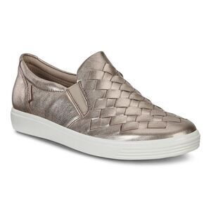 ECCO Soft 7 Slip On Basket‎ Weave Leather Sneakers Size 42-11.5/12 BIN 16